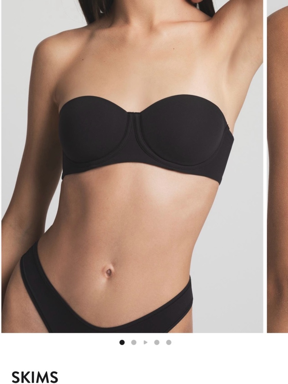 SKIMS Fits Everybody Black Strapless Seamless Underwire Bra New With Tags